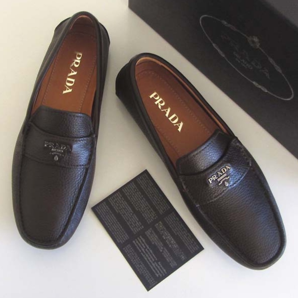 PRADA logo pebbled driving loafers 6.5 / 7.5 US - Picture 3 of 8